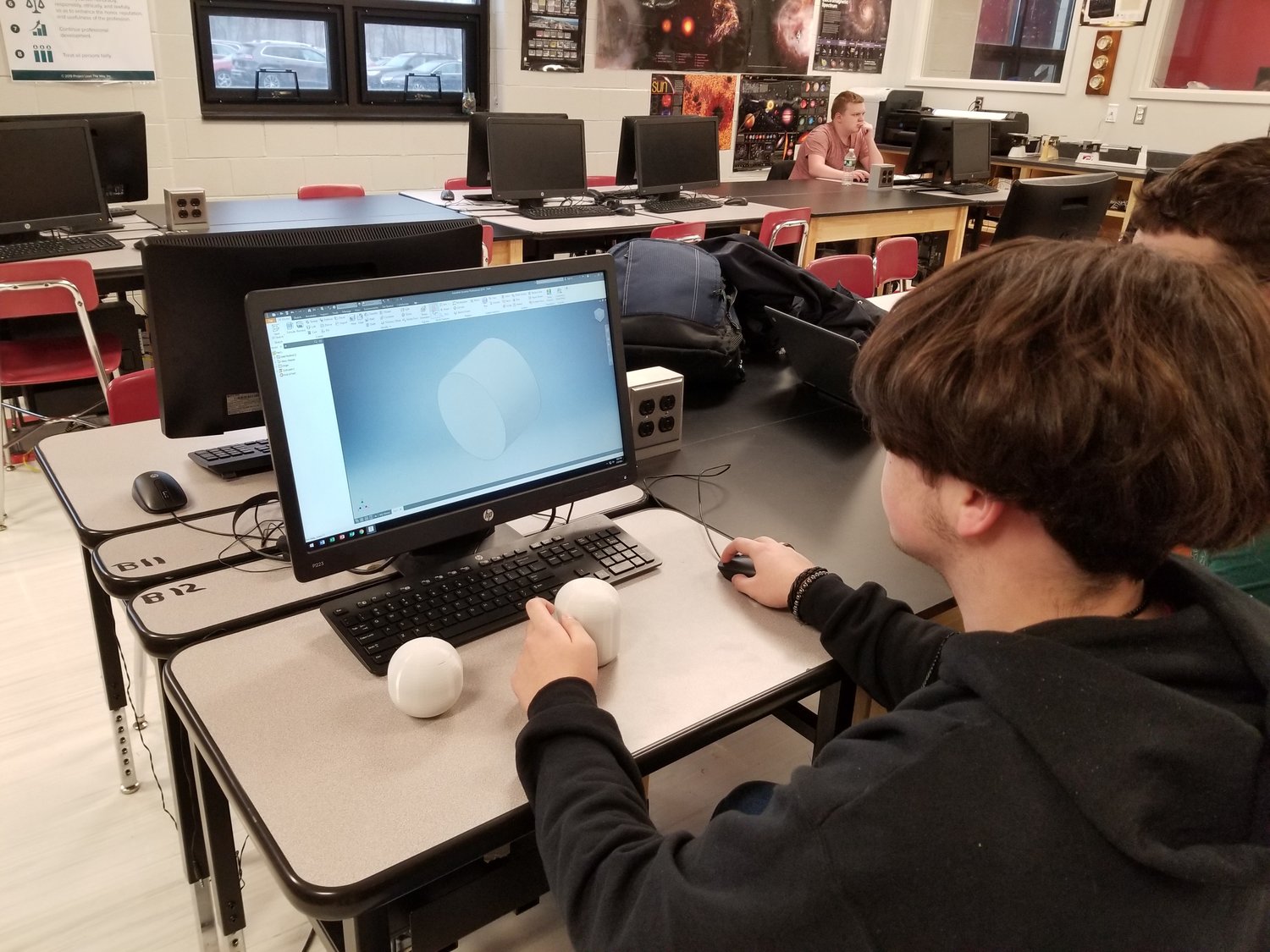 Greg Aiello is one of several DVHS students who are learning how to use computerized 3D design programs as part of the district’s STEM program.